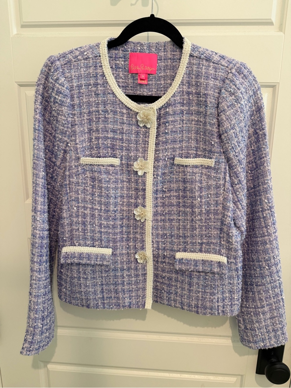 Lilly Pulitzer Jaden Jacket in Lark Lilac Swirl Boucle EUC - Picture 5 of 10
